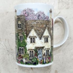 Dunoon fine bone china cup Country Cottages A design by Sue Scullard England